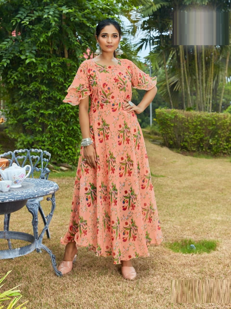 Blue Hills Big Bull 3 Ethnic Wear Fancy Designer Chiffon Digital Print  Anarkali Kurti Collection